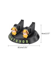 G99F 360 Degree Rotation Car Phone Holder Navigation With Hidden Parking Number Plate Cartoon Cute Doll Ornament Phone Bracket