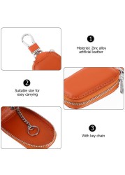 1pc Durable Car Key Bag Fashion Vehicle Key Pouch Portable Car Key Bag Key Cover Key Holder Auto Accessories