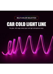 Car Led Decorative Light Atmosphere Lamps Car Party EL Wire Strip Light Auto Dashboard Audio Active APP Control Kit 4m/6m/8m