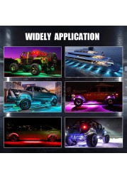 RGB LED Rock Lights Bluetooth Compatible APP Control Music Sync Bodywork Light Undergolw Waterproof Neon Light For Car