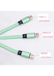 3 in 1 Car Charger Data Cable for Android iPhone Type-c iPhone Huawei Samsung Mobile Phone Fast Charging USB Cable Cable