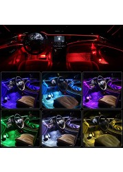 10 in 1 Car Atmosphere Lights USB RGB LED Strip Lights With APP Remote Control Auto Interior Decorative Ambient Dashboard Neon Lamp For Car Accessories