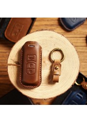 New Luxury Leather Car Key Case Cover Fob Protector Keychain Holder For Mazda 3 Axela Mazda6 Car Accessories Remote Keyring Bag