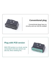 OBD II L Type 16 Pin Bus Connector Cable Socket Plug With Shell And Screw