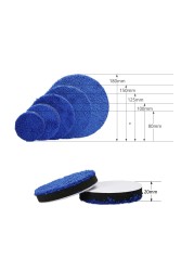 (Single Sale) SPTA 3/4/5/7 Inch Microfiber Polishing Pad Remove Buffer Wax Pads Replacement Buffing Pads for DA/RO Polisher