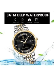 Pbaiagar Men's Watches 2022 New Luxury Quartz Watch Waterproof Luminous Stainless Steel Business Top Brand Swiss Men's Wristwatch
