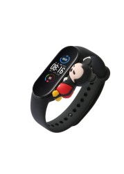 Applicable Cartoon Disney Mi Band 5 6 Smart Watch Wristband Mickey Minnie Stitch Cute Doll Adjustable Mi Band Replacement Strap