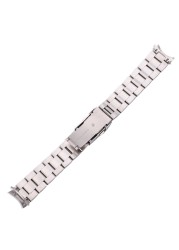 20mm 22mm watch bracelet stainless steel silver black curved end watches women men metal watch strap