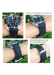 19mm 20mm 21mm 22mm Rubber Leather Watchband Fit For Omega Planet Ocean Seamaster Diver 300 Silicone Nylon Sports Watch Strap