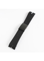 Silicone watch strap, natural rubber, black, 26.5 mm, for Roger Dubuis