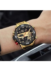 DIVEEST Authentic Gold Watch Men Luxury Brand Analog Quartz Casual Sports Watch Digital Military Chronograph Wrist Watches for Men