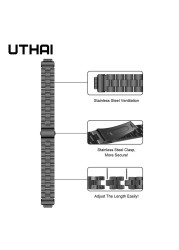 UThai F06 Watch Strap For Fitbit Inspire HR/Inspire Strap Fracelet Stainless Steel Watchband Band Gold Bracelet Sliver Table