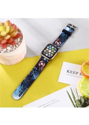 Marvel Apple Watch Strap Spiderman Iron Man Men's Watches Spare Parts Silicone Replacement Watch Strap 38mm 40mm 42mm 44mm