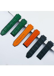 Watch Accessories Men 19mm x 25mm Leather Strap For Hublot Fashion Business Series 22mm Buckle Ladies Rubber Sport Strap