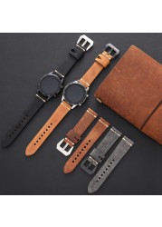 Men's Genuine Leather Watch Band Strap 22mm 24mm Vintage Cowhide Watch Strap High Quality Bracelet Watch Accessories