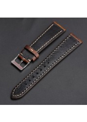 Retro Soft Leather Watch Strap 18 19 20 21 22mm Brown Leather Handmade