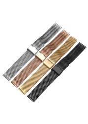 18mm 20mm 22mm 24mm Quick Release Global Milanese Watchband Watch Band Mesh Stainless Steel Strap Wrist Strap Bracelet Black