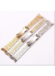 Watch Accessories Steel Strap Male 13mm17mm20mm Sports For Rolex Luxury Series Five Beads Full Solid Strap Women Watch Band