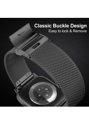 Metal stainless steel band f or Apple watch chain 7 45mm 41mm Milanese mesh loop replacement men women strap for iWatch series se 7 6