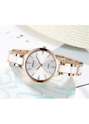 NIBOSI relógio feminino New Fashion Brand Women Watch Luxury Quartz Ladies Ceramic Watch Waterproof Watches for Women