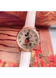 Disney Mickey Korean version fashion simplicity animation PU strap quartz watch Mickey Mouse children's watch boy girl