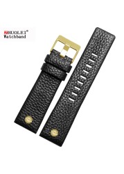 Genuine Leather Watch Strap for Diesel Watch DZ7257 1657 4323 7314 7313 7371 Straps 22 24 26 27 28 30mm Black Brown White