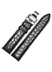 Quick release crocodile genuine leather watch strap parts red white 20mm 22mm animal skin straps with wooden box and tool