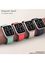 Silicone Suitable for Apple Watch Band Leather Link 44mm 45mm iWatch Series 7 6 SE 5 4 3 Watch Strap Bracelet 42mm 38mm Wristband