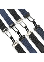 Top quality black dark blue soft silicone rubber watch band for navitimer/avenger/breitling strap 22mm 24mm logos bracelet on