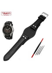 Genuine leather men's watch band, 22mm strap with engraving mat CH2891 CH3051 CH2564 CH2565