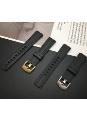 Top Quality 20mm Soft Fluorine Rubber Silicone Watches Strap Buckle Grind Arenaceous Strap Special for Omega Strap for Seamaster 300