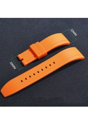 GA2100 2rd Adjustment 22mm Fluoro Rubber Strap Double Button Butterfly Buckle Replacement Accessories