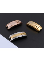 9mm stainless steel buckle silver rose gold black for role buckle oyster lock for Daytona Submarine GMT role easy adjust clasp