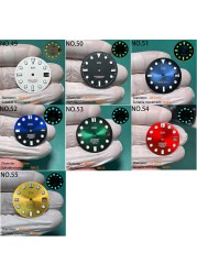 Nh35 watch double dial new C3 luminous modified craft watch skx007 SKX006 small millimeter 28.5mm abalone nh35 universal