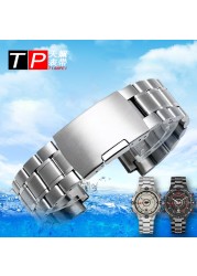 Men's Stainless Steel Watch Strap TIMEX T2N720 T2N721 TW2R55500 T2N721 Watch Strap 24*16mm Lug End Silver Black Bracelet Band