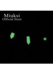 Miuksi Silver Blue Watch Green Hands Luminous Hands Fit NH35 NH36 ETA 2824 2836 Miyota 8205 8215 821A Mingzhu 2813 3804 Movement