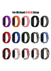 ZHIX Elastic Adjustable Nylon Braided Bracelet for Mi Band 6 Strap Miband 4 3 correa Wristband for Xiaomi Mi Band 5 Strap