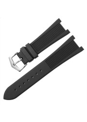 High Quality 25mm Rubber Silicone Watch Strap for Patek PP 5711/5712G Nautilus Wristband Men Women Dedicated Prong Bracelet