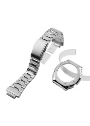 Watch accessories suitable for Casio GA-2100/2110 watch straps for men women's metal 316 stainless steel case stainless steel