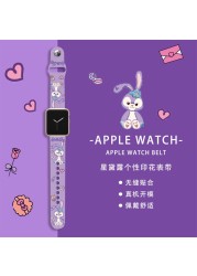 Disney game story 3 Losto Stitch Spiderman Iron Man watches watchband 20mm Apple watch watchband 38mm 40mm silica gel 42mm 44mm