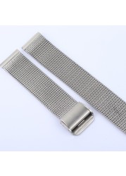 18mm 20mm 21mm 22mm 24mm Universal Milanese Watchbands Quick Release Watch Band Mesh Stainless Steel Strap Wristband Black