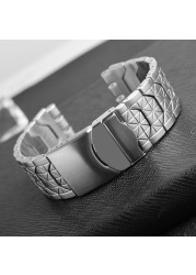 Fine Steel Watchband Double Convex Mouth For Swatch Watch YCS YAS YGS Iron Men And Women Steel Watch Strap 19mm Wristband