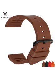 MAIKES New high quality fluororubber watchbands 20mm 22mm 24mm fashion sport strap rubber watch band watch bracelet strap