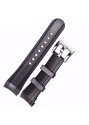 Reef Tiger Rubber Watch Strap, 29 cm, Black, with Tang Buckle for Aurora Clasps and Adapter