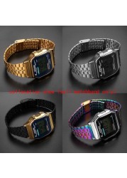 Casio Metal Wristband A158 / a159 / A168 /a169/b650 /aq230/ 700 Small Gold Watch Accessories Mouth18mm Convex Black Bracelet