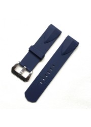 22mm 24mm Black Blue Silicone Rubber Watches For Corum Cup Admiral Wacth Strap Wristband Bracelet Without Buckle