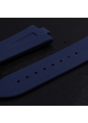 25mm*8mm Top Quality Rubber Silicone Watchband For Vacheron Constantin Offshore Watch Bnad Black Blue Waterproof Sport Strap