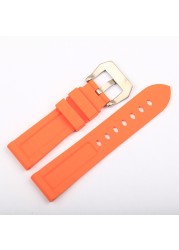 Men's 22mm 24mm 26mm rubber watch band waterproof watch silicone watch strap black, blue, green, orange, white watchband