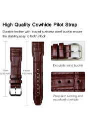 20mm 21mm 22mm Watchband for IWC Pilot Classic, Spitfire, Le Petit Prince Watch Strap Calf Genuine Leather Bracelet Watch Band