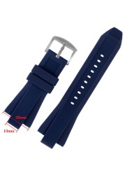 Rubber Watch Strap for MK MK8184 MK8152 MK9020 MK8730 MK8761 8295 8296 Convex Silicone Watch Band Men's Watch Band 29*13mm Black Blue